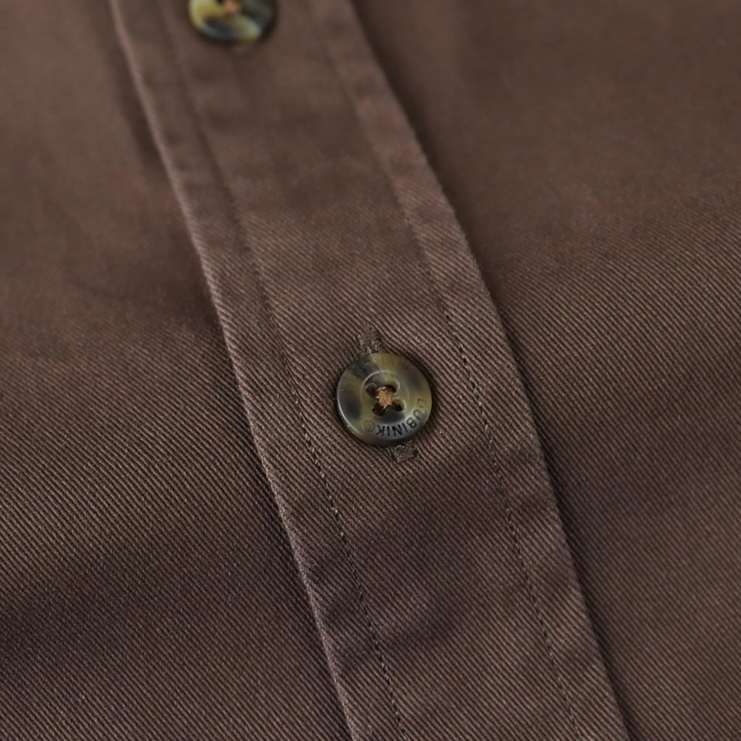 image:imageDubinik Mens Short Sleeve Button Down Shirts 2 Pocket Casual Vintage Cotton Button up Comfortable Western Heavyweight WorkBrown