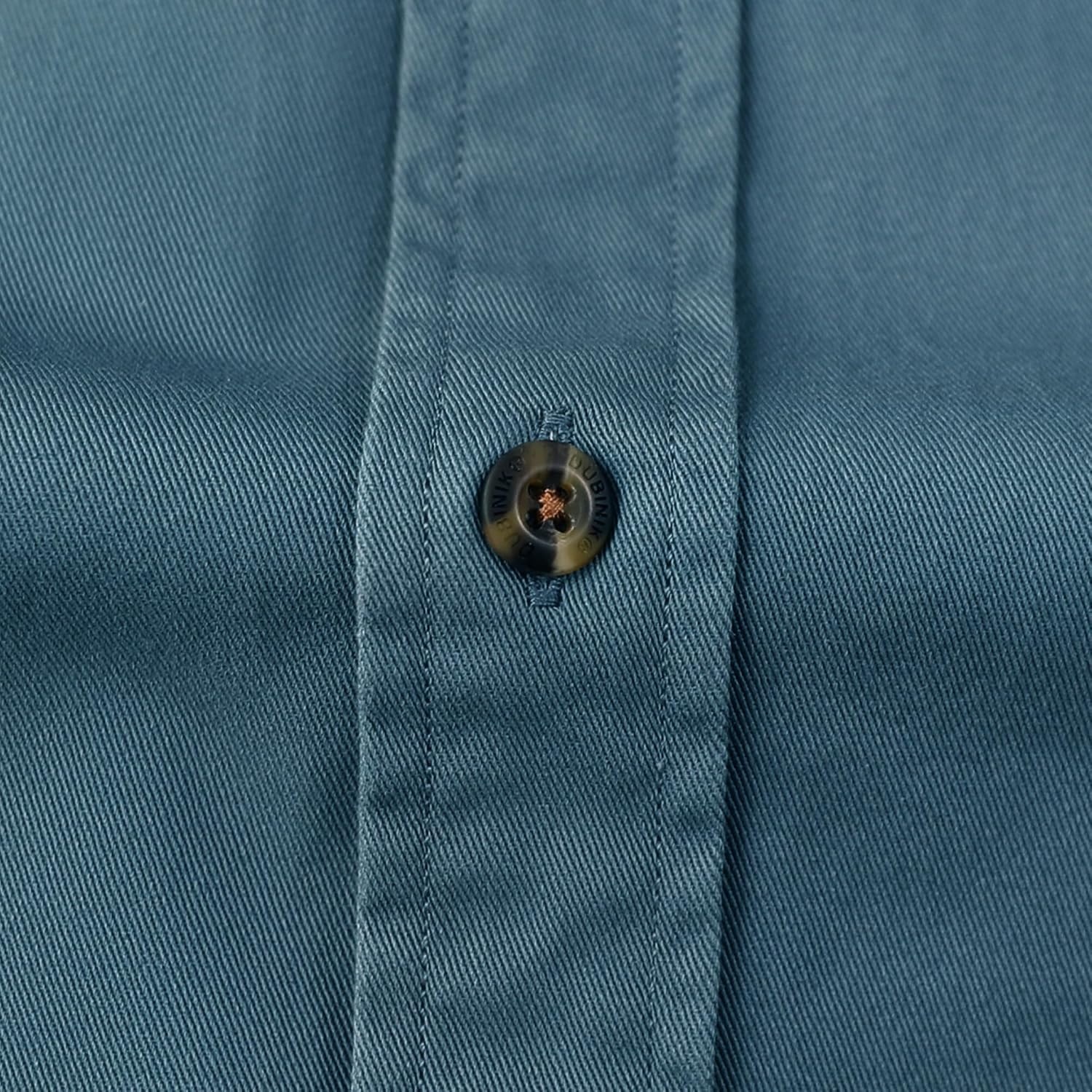 image:imageDubinik Mens Short Sleeve Button Down Shirts 2 Pocket Casual Vintage Cotton Button up Comfortable Western Heavyweight WorkGray Blue
