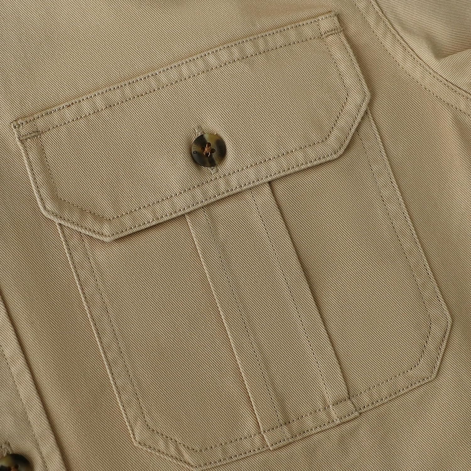 image:imageDubinik Mens Short Sleeve Button Down Shirts 2 Pocket Casual Vintage Cotton Button up Comfortable Western Heavyweight WorkKhaki