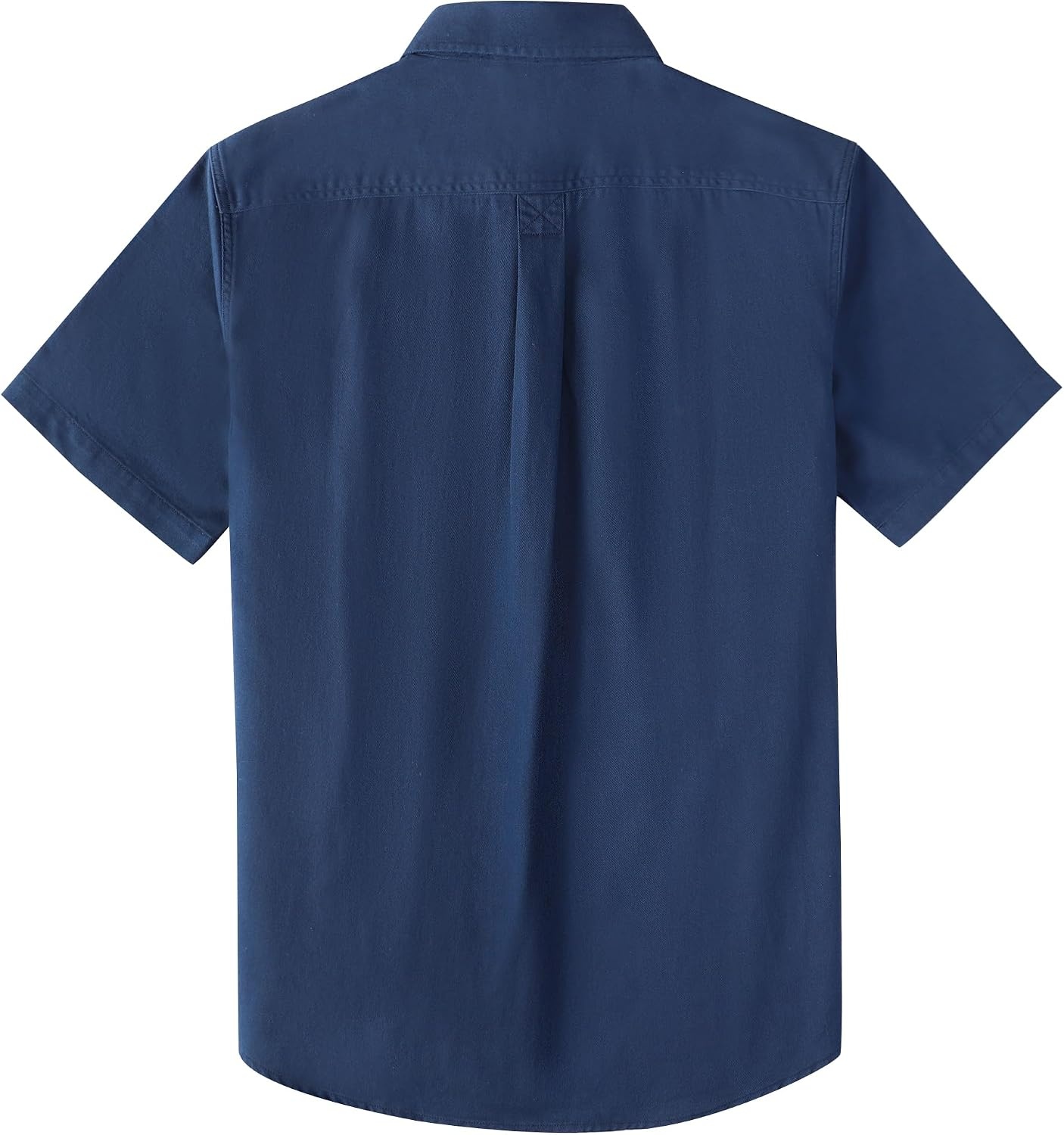 image:imageDubinik Mens Short Sleeve Button Down Shirts 2 Pocket Casual Vintage Cotton Button up Comfortable Western Heavyweight WorkNavy Blue