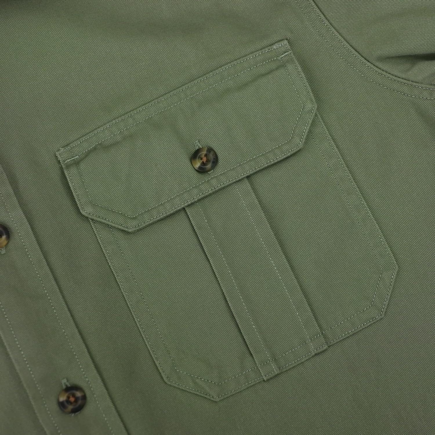 image:imageDubinik Mens Short Sleeve Button Down Shirts 2 Pocket Casual Vintage Cotton Button up Comfortable Western Heavyweight WorkSage Green
