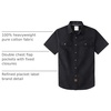 image:imageDubinik Mens Short Sleeve Button Down Shirts 2 Pocket Casual Vintage Cotton Button up Comfortable Western Heavyweight WorkBlack