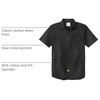 image:imageDubinik Mens Short Sleeve Button Down Shirts 2 Pocket Work Casual Vintage Cotton with StretchBlack