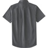 image:imageDubinik Mens Short Sleeve Button Down Shirts 2 Pocket Work Casual Vintage Cotton with StretchCharcoal Gray