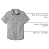 image:imageDubinik Mens Short Sleeve Button Down Shirts 2 Pocket Work Casual Vintage Cotton with StretchDark Gray