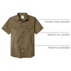 image:imageDubinik Mens Short Sleeve Button Down Shirts 2 Pocket Work Casual Vintage Cotton with StretchDark Khaki