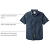 image:imageDubinik Mens Short Sleeve Button Down Shirts 2 Pocket Work Casual Vintage Cotton with StretchNavy Blue