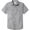 image:imageDubinik Mens Short Sleeve Button Down Shirts 2 Pocket Work Casual Vintage Cotton with StretchDark Gray