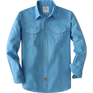 image:imageDubinik Canvas Long Sleeve Shirts for Men Button Up Work ShirtBlue