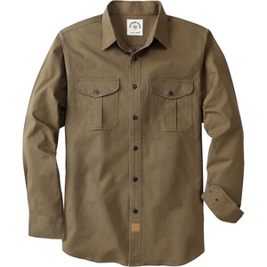 image:imageDubinik Canvas Long Sleeve Shirts for Men Button Up Work ShirtDark Khaki