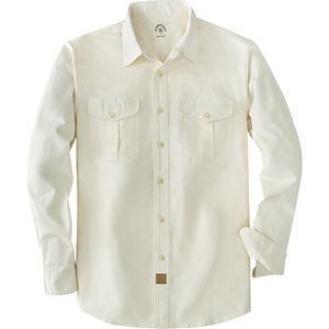 image:imageDubinik Canvas Long Sleeve Shirts for Men Button Up Work ShirtIvory White