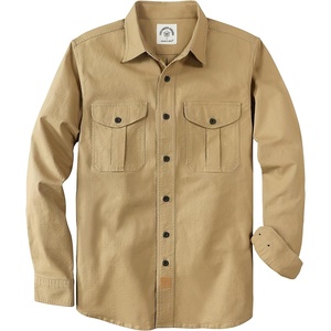 image:imageDubinik Canvas Long Sleeve Shirts for Men Button Up Work ShirtKhaki