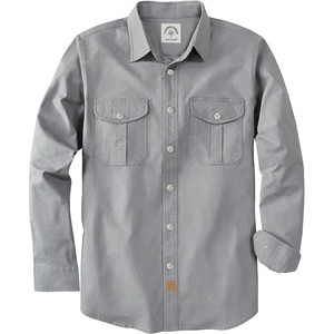 image:imageDubinik Canvas Long Sleeve Shirts for Men Button Up Work ShirtLight Gray