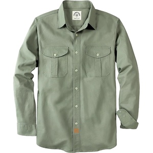 image:imageDubinik Canvas Long Sleeve Shirts for Men Button Up Work ShirtLight Green