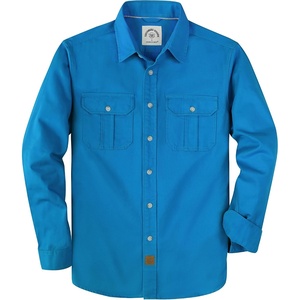 image:imageDubinik Mens Long Sleeve Cotton Button Down Work Shirt 2 Pocket RegularSky Blue